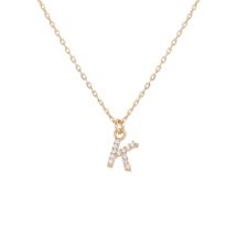 Argento Recycled Gold Letter Cubic Zirconia Necklace - Letter K