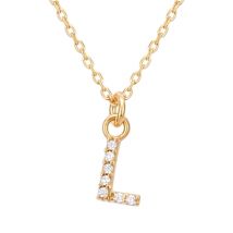 Argento Recycled Gold Letter Cubic Zirconia Necklace - Letter L