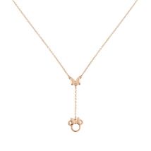 Disney Rose Gold Minnie Mouse Y Necklace - 45cm