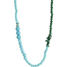 Pilgrim Soulmates Turquoise + Malachite Necklace - 38cm