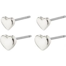Pilgrim Silver Recycled Afrodite Heart Earring Set - Silver
