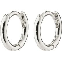 Pilgrim Silver Recycled Plain Huggie Hoop Earrings - Silver
