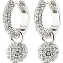 Pilgrim Silver Chunky Disco Ball Hoop Earrings - Silver