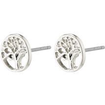 Pilgrim Silver Recycled Tree Of Life Earrings - Silver