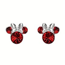 Disney Silver Minnie Mouse Birthstone Earrings - July