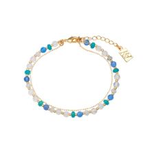 August Woods Gold Blue Stone Bracelet - 17cm