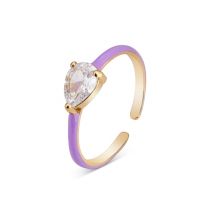 August Woods Gold + Purple Enamel Adjustable Ring - Adjustable