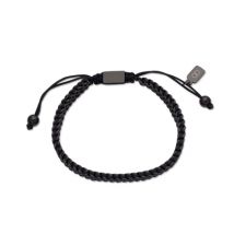 Over & Over Silver Steel + Black Pull Bracelet - 16cm