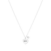 Karma Silver Mum Heart Necklace - Silver