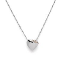 Olivia Burton Classic Knot Heart Silver + Rose Gold Necklace - 51cm