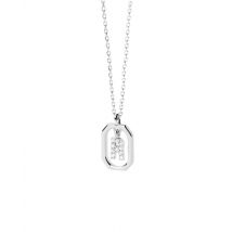 PDPAOLA Silver Mini Letter Necklace - Letter R