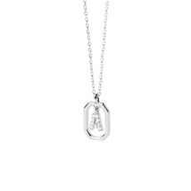 PDPAOLA Silver Mini Letter Necklace - Letter A