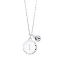 Karma Silver Letter Coin Necklace - Letter I