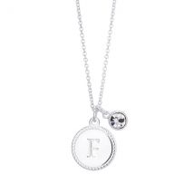 Karma Silver Letter Coin Necklace - Letter B