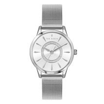 Ted Baker Silver Glitter Mesh Watch - Silver