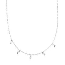 ChloBo Silver Night Sky Moons & Stars Necklace - Silver