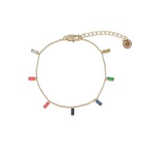 Big Metal London Gold Delia Rainbow Baguette Bracelet - Adjustable
