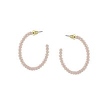 Big Metal London Peach Circe Beaded Hoop Earrings - Peach