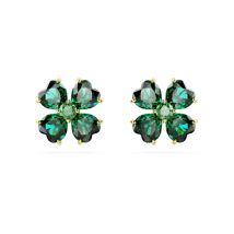 Swarovski Idillia Clover Green Stud Earrings - Gold