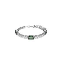 Swarovski Matrix Mixed Cuts Green and White Tennis Bracelet