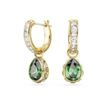 Swarovski Stilla Pear Cut Green Drop Earrings