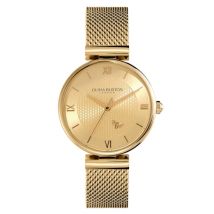 Olivia Burton Gold T-Bar Light Gold Dial Honeycomb and Bee Detail Watch