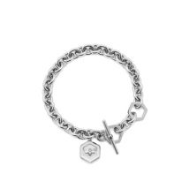 Olivia Burton Silver Bee and Honeycomb Toggle Bracelet - Silver
