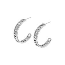 Olivia Burton Silver Honeycomb Detail Hoop Earrings