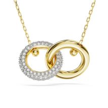 Swarovski Dextera Gold Interlocking Loop Pendant Necklace - 45cm