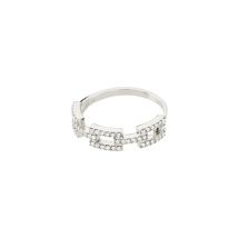 Pilgrim Silver Coby Recycled Crystal Links Ring - Silver