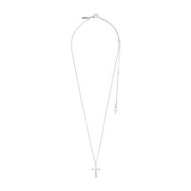 Pilgrim Silver Daisy Recycled Cross Necklace - Silver