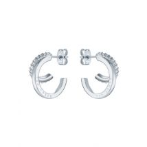 Ted Baker Silver Helias Crystal Double Hoop Earrings - Silver