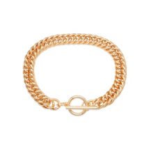 August Woods Gold Curb Chain T-Bar Bracelet - Gold