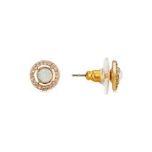 August Woods Gold Halo Opal Stud Earrings - Gold