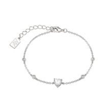 August Woods Silver CZ Heart Bracelet - Silver