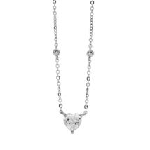 August Woods Silver CZ Heart Necklace - Silver