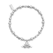 ChloBo Hidden Beauty Silver Flower Bracelet - 18cm