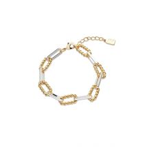August Woods Silver Mixed Textured Chain Bracelet - 18cm