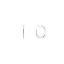 August Woods Silver Octagonal Hoop Earrings - 17.5cm