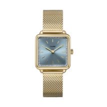 CLUSE La Tetragone Light Blue Crystal Gold Watch - Gold