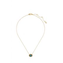 Kate Spade New York Gold Green + Blue Horizontal Oval Halo Necklace - Gold