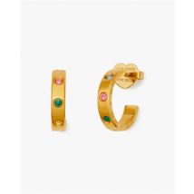 Kate Spade New York Gold Set In Stone Multi Crystal Hoops - Gold