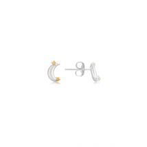 Karma Gold Plated Mix Moon Stars Studs - Silver