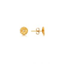 Karma Gold Plated Crystal Flower Studs - Gold