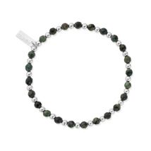 ChloBo Mens Silver Kambaba Jasper Ball Bracelet - Silver