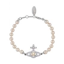 Vivienne Westwood Olympia Pearl Strand Silver Tone Bracelet - Silver