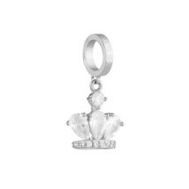 Rebecca Silver Crown CZ Charm - Silver