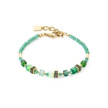 Coeur De Lion Gold Green Mini Cubes Bracelet - Silver