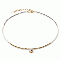 Coeur De Lion Brilliant Gold Crystal Monochrome Necklace - Gold