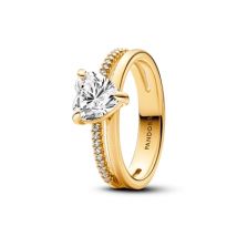 Pandora Gold Double Band Heart Ring - 50 Pandora Ring